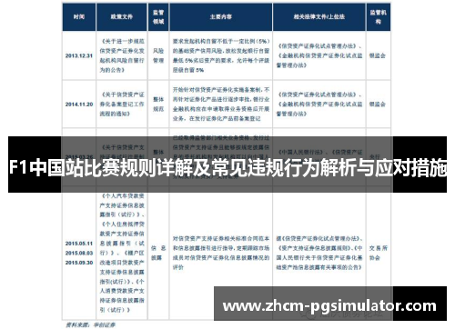 F1中国站比赛规则详解及常见违规行为解析与应对措施