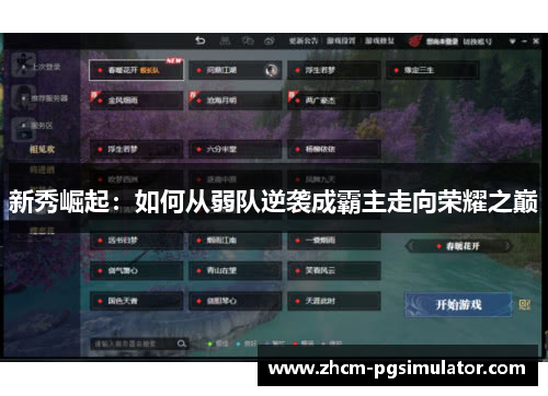 新秀崛起：如何从弱队逆袭成霸主走向荣耀之巅