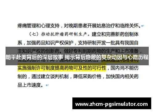 朗平赴美背后的深层故事 揭示背后隐藏的复杂动因与心路历程